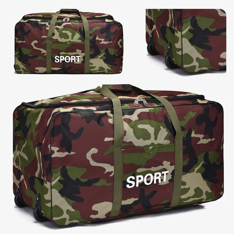 Storage Bag Travel Bags Duffel Bag Leisure Bag 600D Camouflage Luggage Moving Big Bag Thick Waterproof Oxford Cloth Moving Artifact Large Storage Men's Travel Bags Duffle Bag