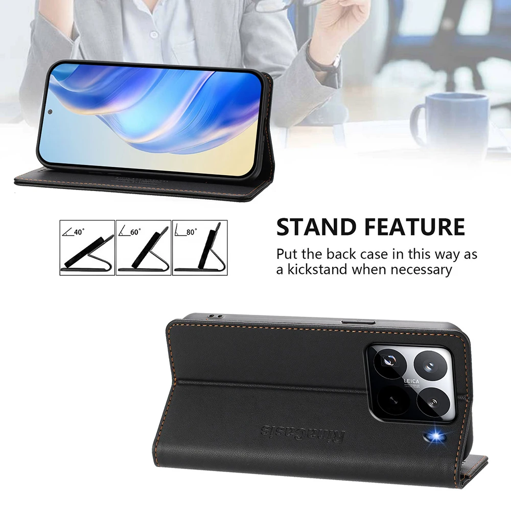 Luxury Magnetic Leather Flip Cover Case - Book Style Etui