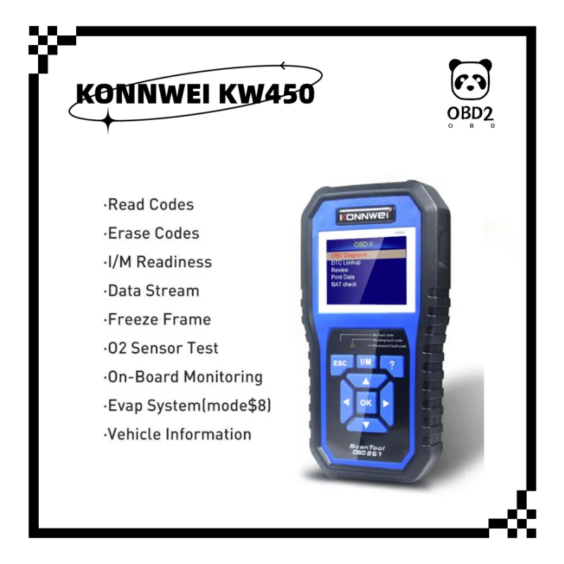 

KONNWEI KW450 OBD2 Diagnostic Tool Engine Check Car Fault Detector Function OBD2 Professional Scanner Full Systems For Aud-i