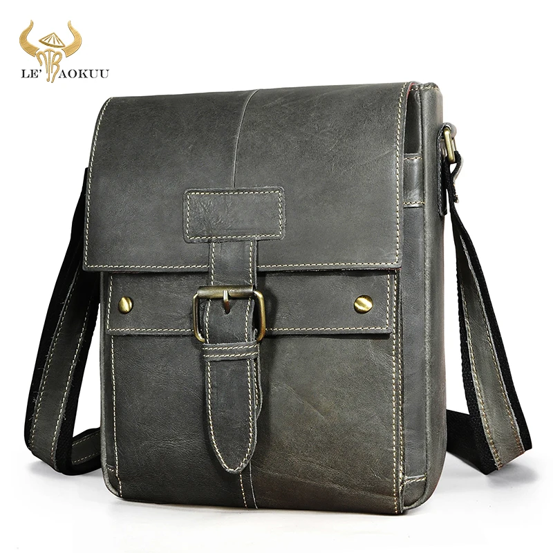 

Quality Real Leather Travel Messenger Satchel Bag Cowhide Design Cross-body One Shoulder bag School Book Bag For Men Male 8571