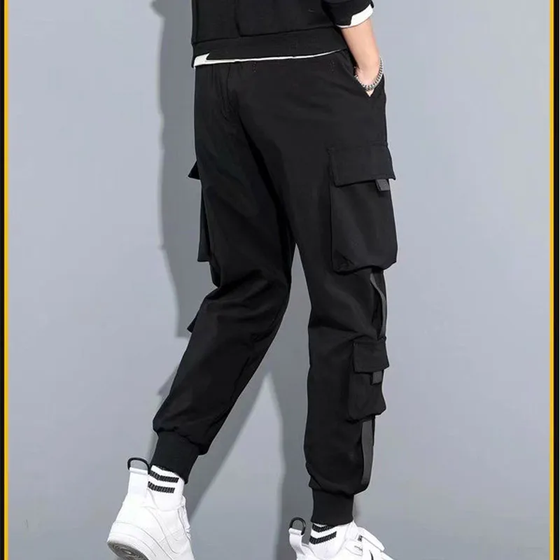 2024 Summer Elegant Fashion Harajuku Slim Fit Cargo Pants Loose All Match Casual Pants Thin Style Solid Pockets Wide Leg Pants