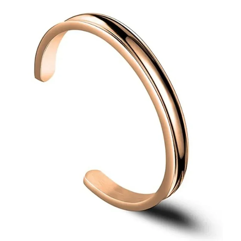 Concave Curved Titanium Steel Bracelet for Male and Female Couples C-shaped Opening Stainless Steel Titanium Bracelet stainless steel bracelet bangle bracelet