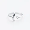 WYEAIIR 925 Sterling Silver Mermaid Fish Tail Whale Cute Sweet Literary Resizable Opening Ring For Women Luxury Jewelry 3