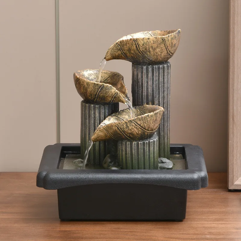 Tabletop Water Fountain Indoor Waterfalls Fountains With Colored Led