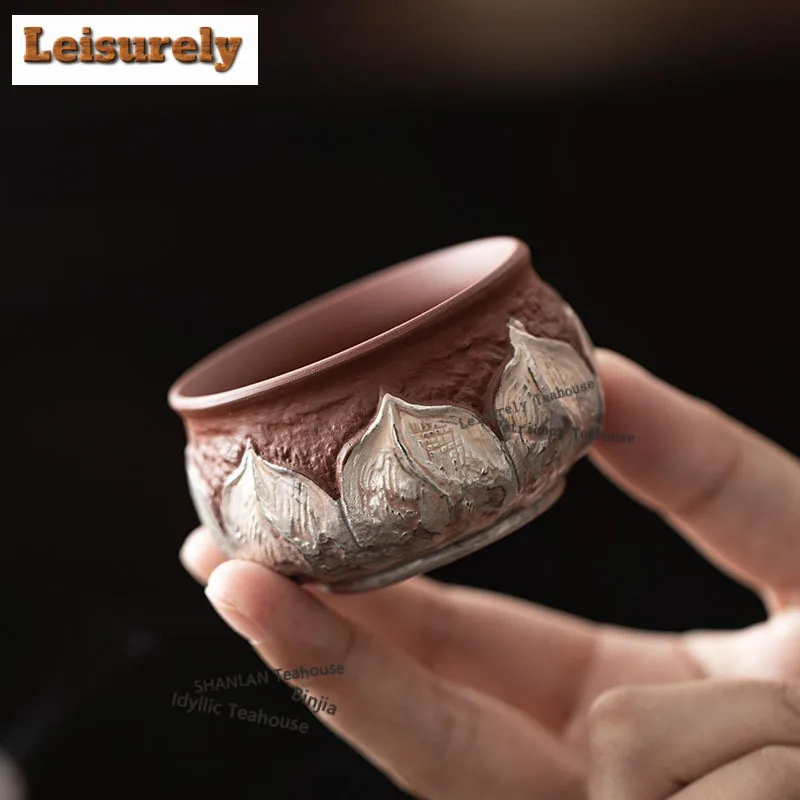 Gilt Silver Lotus Tea Set Complete Set Elegant Tea Ceremony Set Household Teapot And Tea Cup Set Teaware Equipment Collection