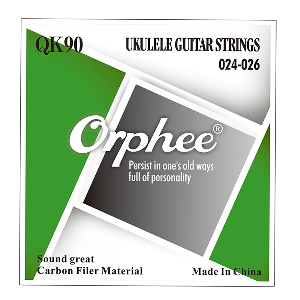 Orphee Professional Ukulele Strings QK90 Series String Instrument Accessories Full Set Clear Nylon White Carbon Fiber Strings ukulele tuning pegs