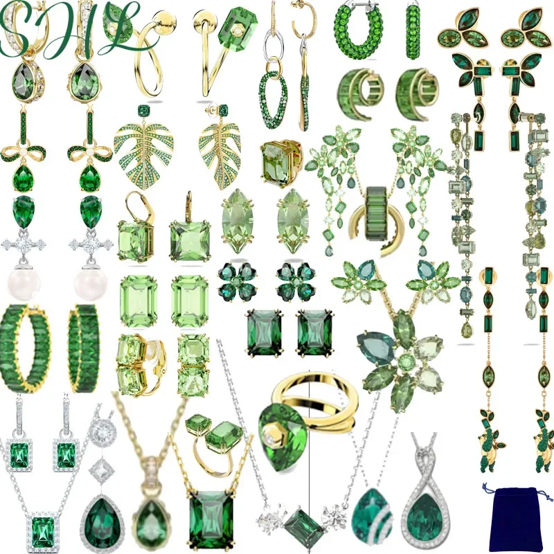 

Новое высококачественное ожерелье с подвеской из зеленой серии, женский браслет со стразами