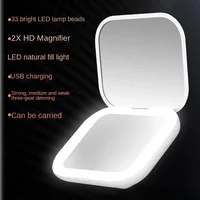 Mini Portable Folding Makeup Mirror Led Lights Magnifying Compact Pocket Travel Aesthetic Vanity Mirrors Make Up Tools - Image 4