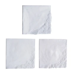 Wedding Handkerchief Flower Cotton Lady Handkerchief for Bridal Wedding Party Portable Towel Napkin Hankies Girl