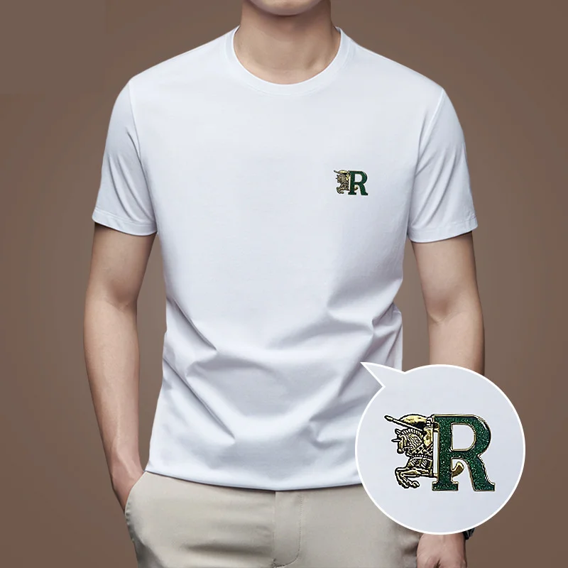 Woodpecker Sommer Kurzarm Herren Rundhals Atmungsaktive Unterlage Modale Sweatshirt Halbarm Bedrucktes Mode T-Shirt_voghion.com