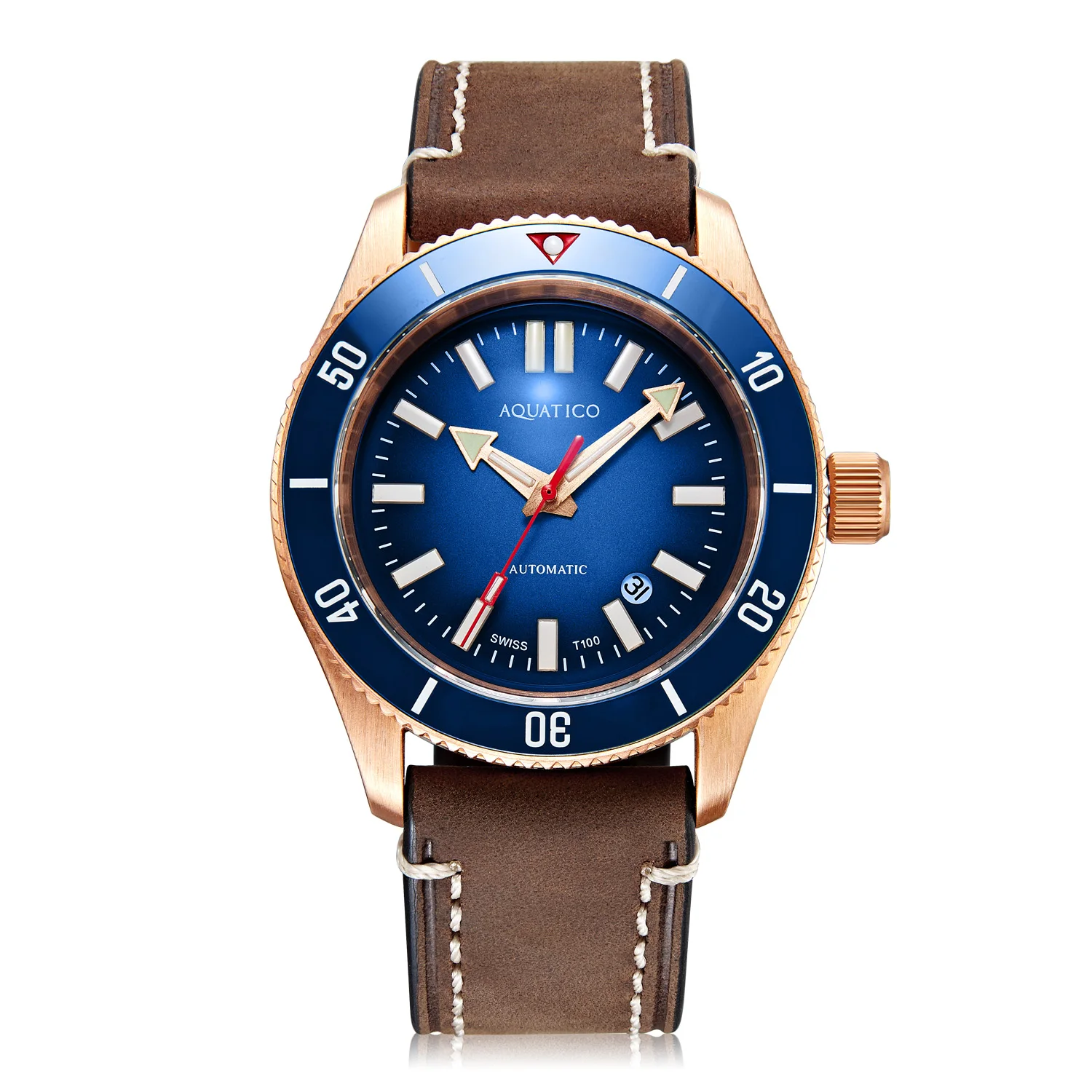 Aquatico Super Star Bronze Dive Watch Quadrante Blu (Swiss Sellita Sw200-1)
