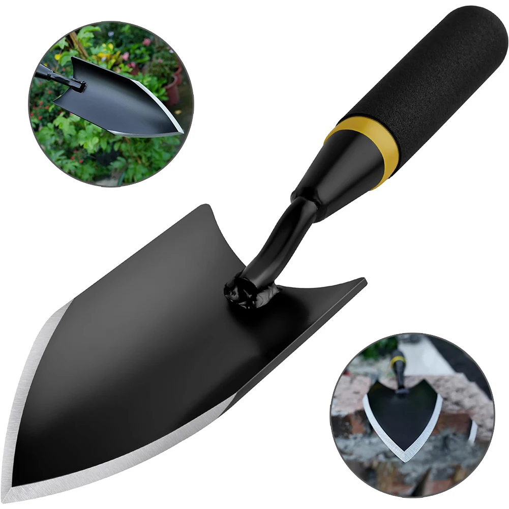 Garden Shovel Heavy Duty Hand Carbon Steel Trowel with Rubberized Handle,for Diligent Farmer Soil Planting Digging Transplanting
