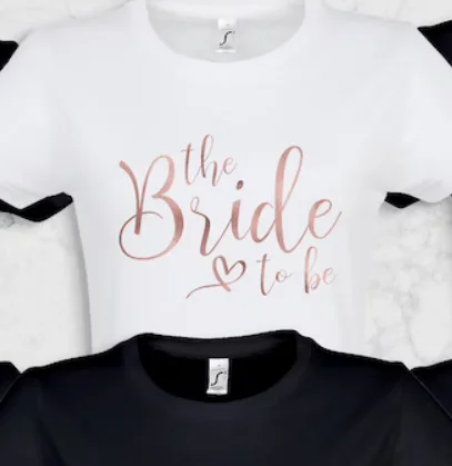 

Script Hen Party T-Shirt Bachelorette T-Shirt Team Bride Squad To Be Rose Gold Shirt Short Sleeve Top Tees 100% cotton y2k goth