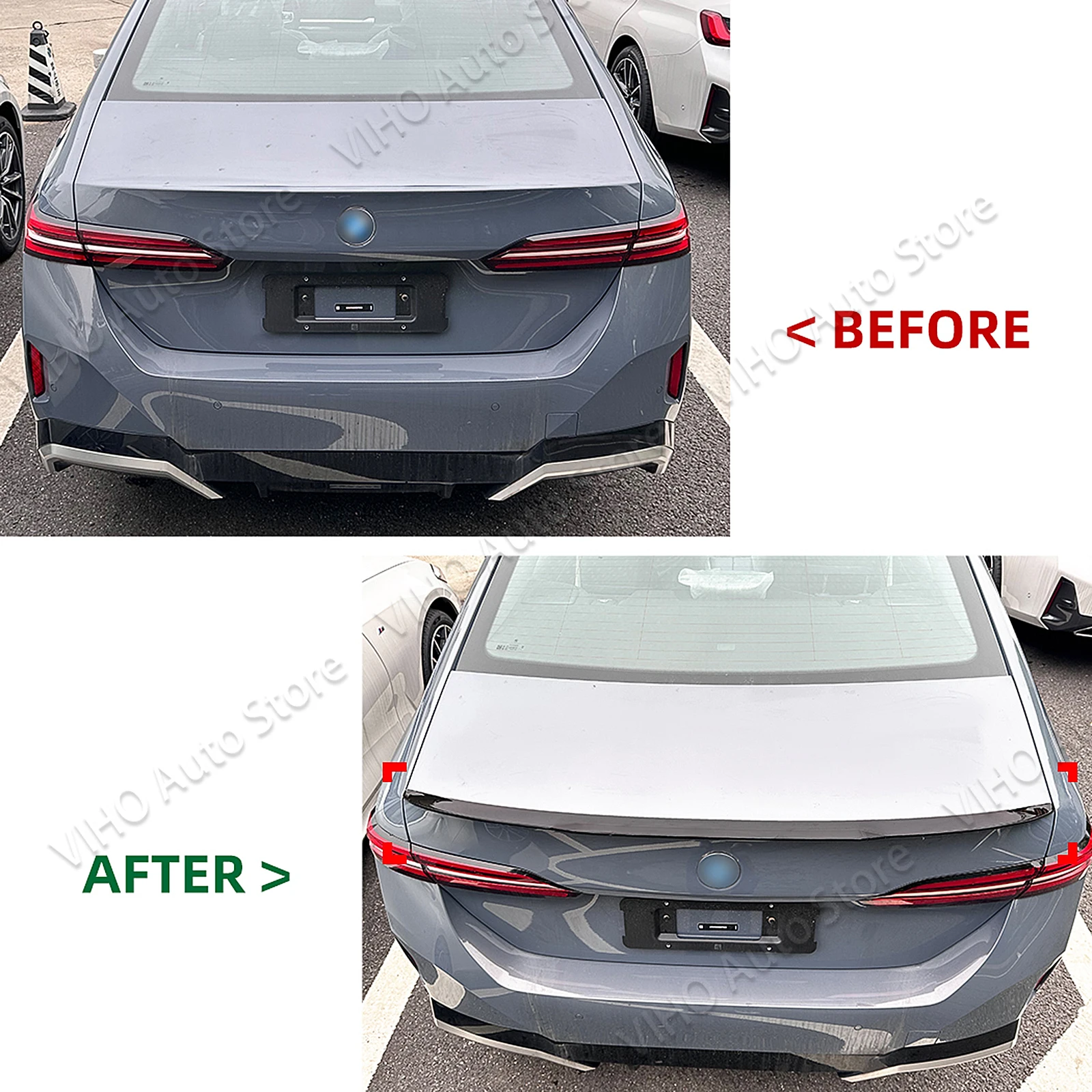 M4 스타일 카본 자동차 리어 트렁크 루프 스포일러, BMW 5 시리즈 I5 G60 525i 530i 2024 + 테일 윙 튜닝 트렁크 리드 외부 트림