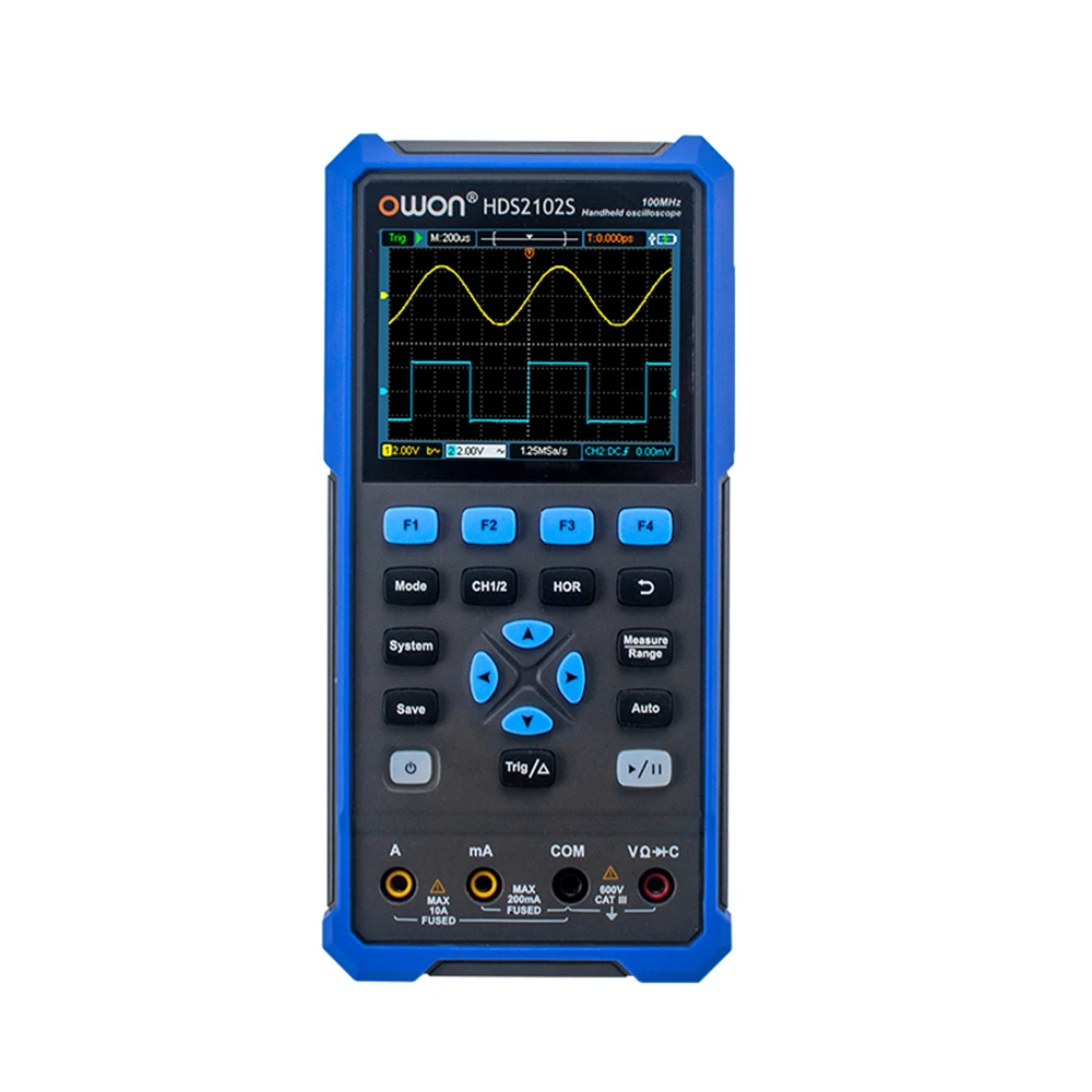 Owon Hds2102s Handheld Digital Oscilloscope 3.5" Lcd 2 Ch 100mhz 3 In 1