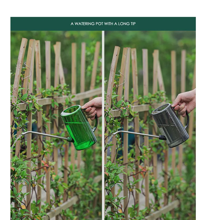 Description Picture 2 of itemGardening Watering Can Large Capacity Detachable Watering Kettle Household Stainless Steel Long Mouth Garden Lawn 1L Plastic