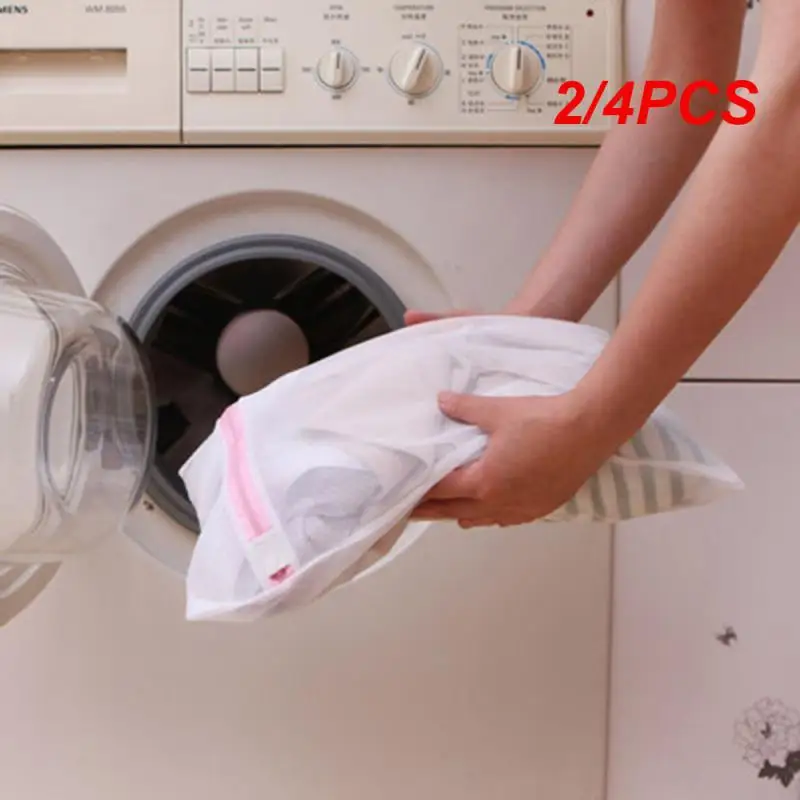 

2/4PCS Mesh Laundry Bag Polyester Laundry Wash Bags Coarse Net Laundry Basket Laundry Bags Household Cleaning Tools Accessories