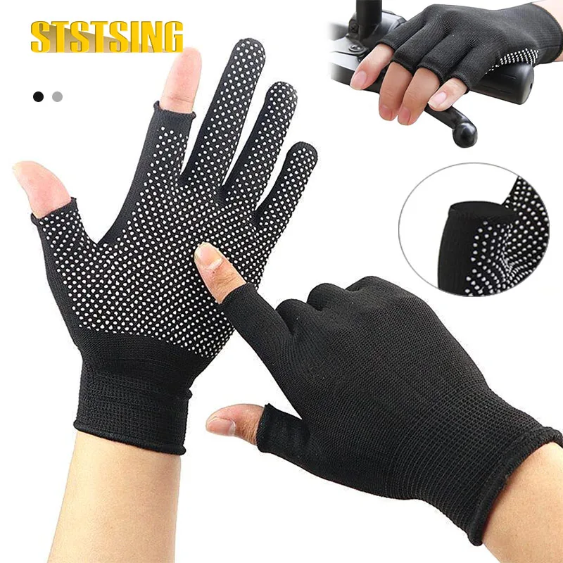 

1 Pair Lightweight Men and Women Half-Finger Slip Breathable Fingerless Work Gloves for Nylon Fitness Cycling Motorcycle Gloves