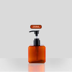 1000ml Square Refillable Pump Bottle for Shampoo, Conditioner, and Body Wash (250ml orange)