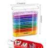 Portable English Plastic Pill Box Organizer, Travel Pill Organizer, Everyday Portable Pill Box, Daily Pill Box with Vitamins, 2