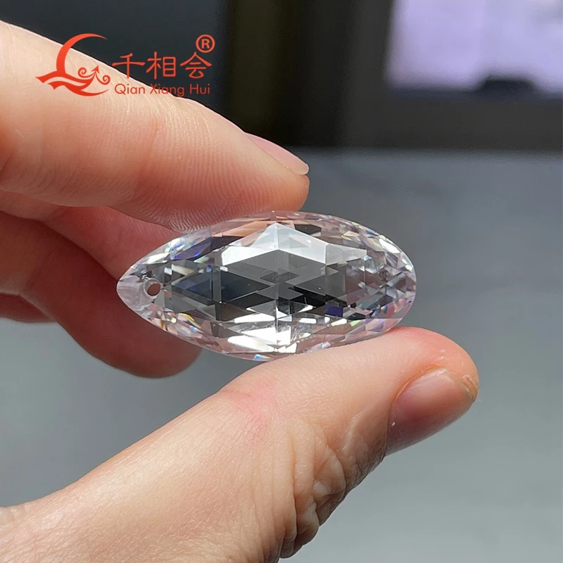110ct  17*36mm  white color pear drop shape The Briolette  India  cubic zirconia loose stone cz stone