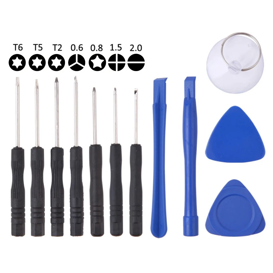 

12 in 1 Opening Tools Kit Spudger Pry Opening Tool Black Mini Screwdriver Set for iPhone 6 7 8 11 12 X Plus Pro