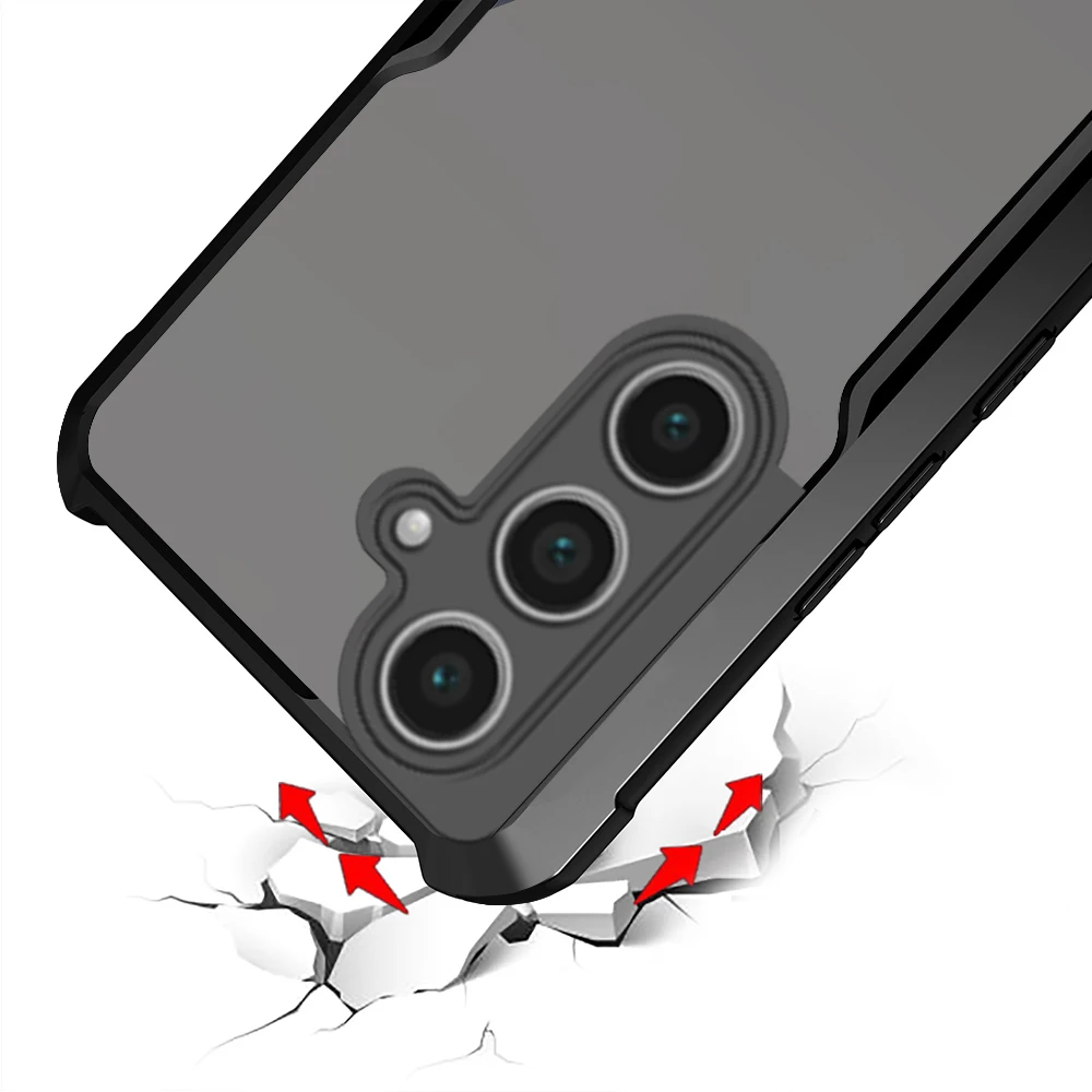 Clear Shockproof Armor Case for Smartphone - Durable Transparent Protection Cover