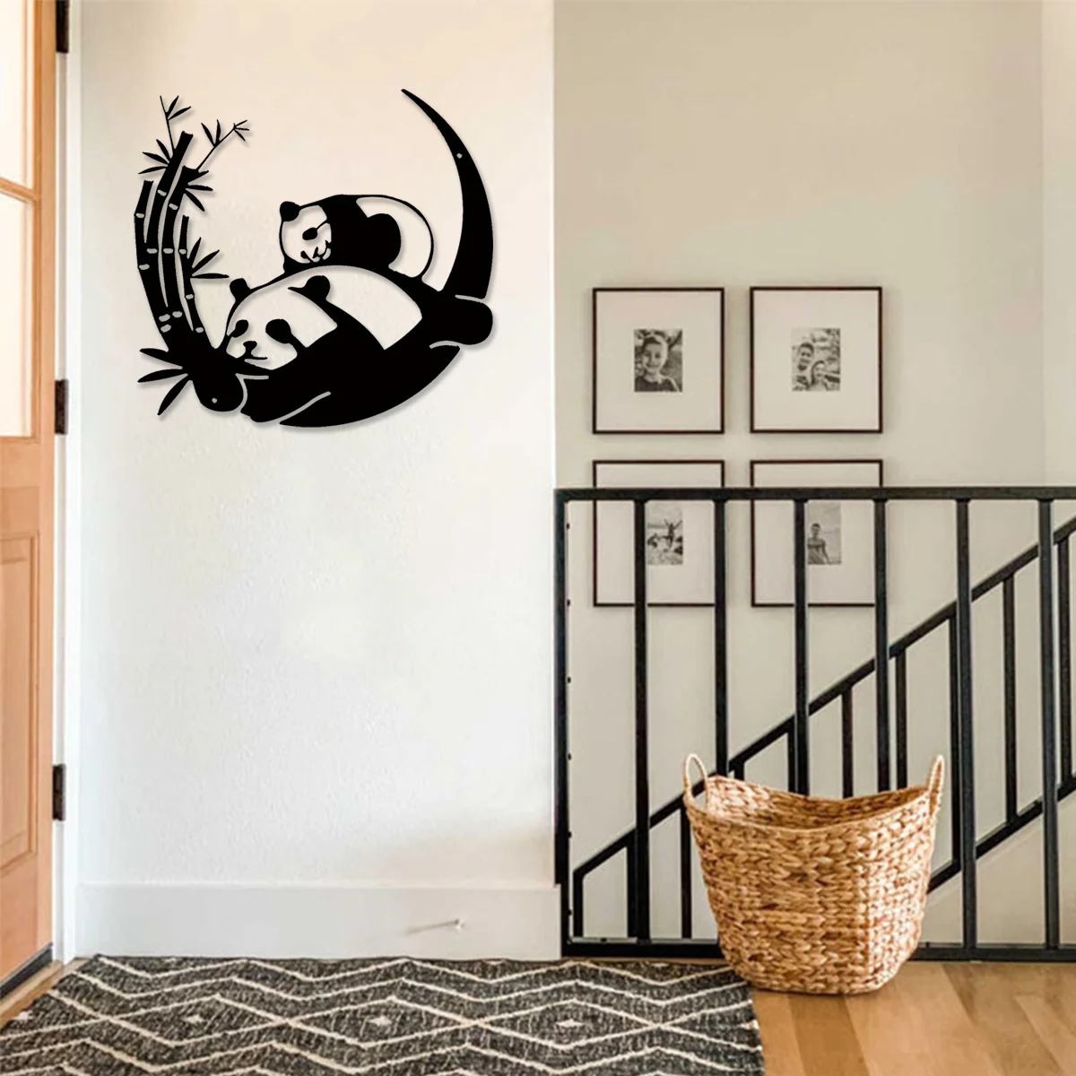 

Panda Metal Wall Art Animal Art Silhouette Decoration Modern Farmhouse Wall Hanging Sculpture Rural Family Office Home Decor Gar