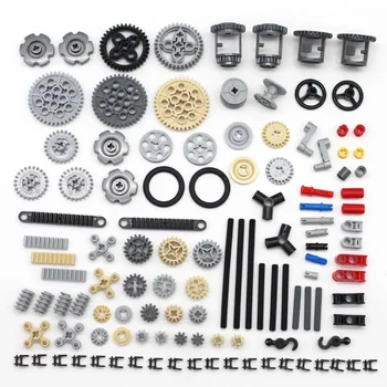 116pcs Technology Small Particle Building Block Parts 9686 Accessories EV3 Bulk Gear Shaft Pin Small Crawler Mixed Parts