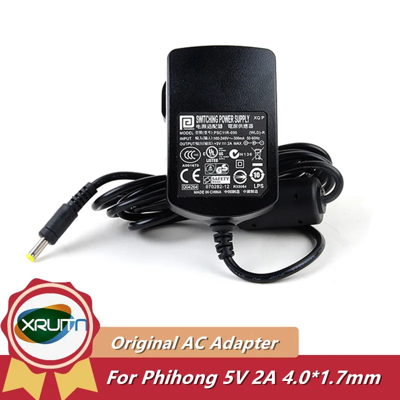 

Genuine Phihong Switching Power Supply Model PSC11R-050 Output 5V 2A 4.0*1.7mm AC Adapter Charger US/EU/UK Plug