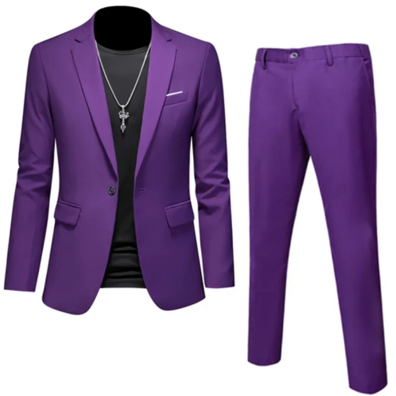 Formal Suit Men's 6XL 5XL Suit Coat + 2 Piece Pants