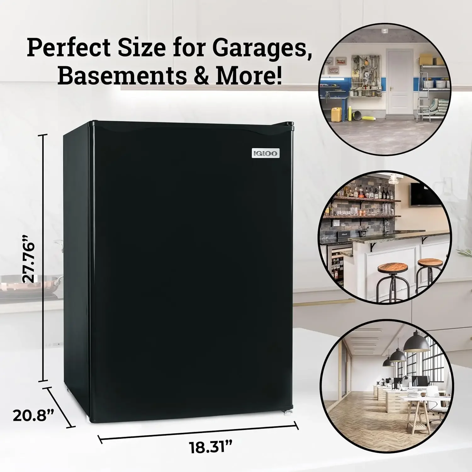 2.6 Cu.Ft. Compact Refrigerator with Freezer, 2 Shelfs, Perfect for Homes, Offices, Dorms, Black 5