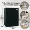 2.6 Cu.Ft. Compact Refrigerator with Freezer, 2 Shelfs, Perfect for Homes, Offices, Dorms, Black 5