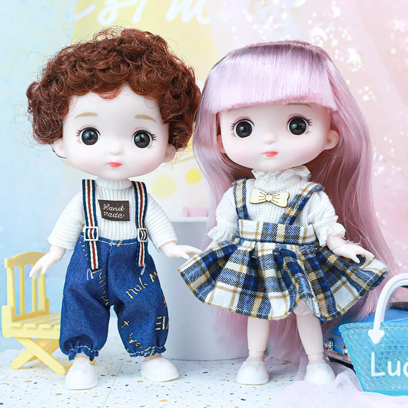 BJD 16 см кукла для мальчика 13 подвижных суставов большая голова и 3D глазные яблоки