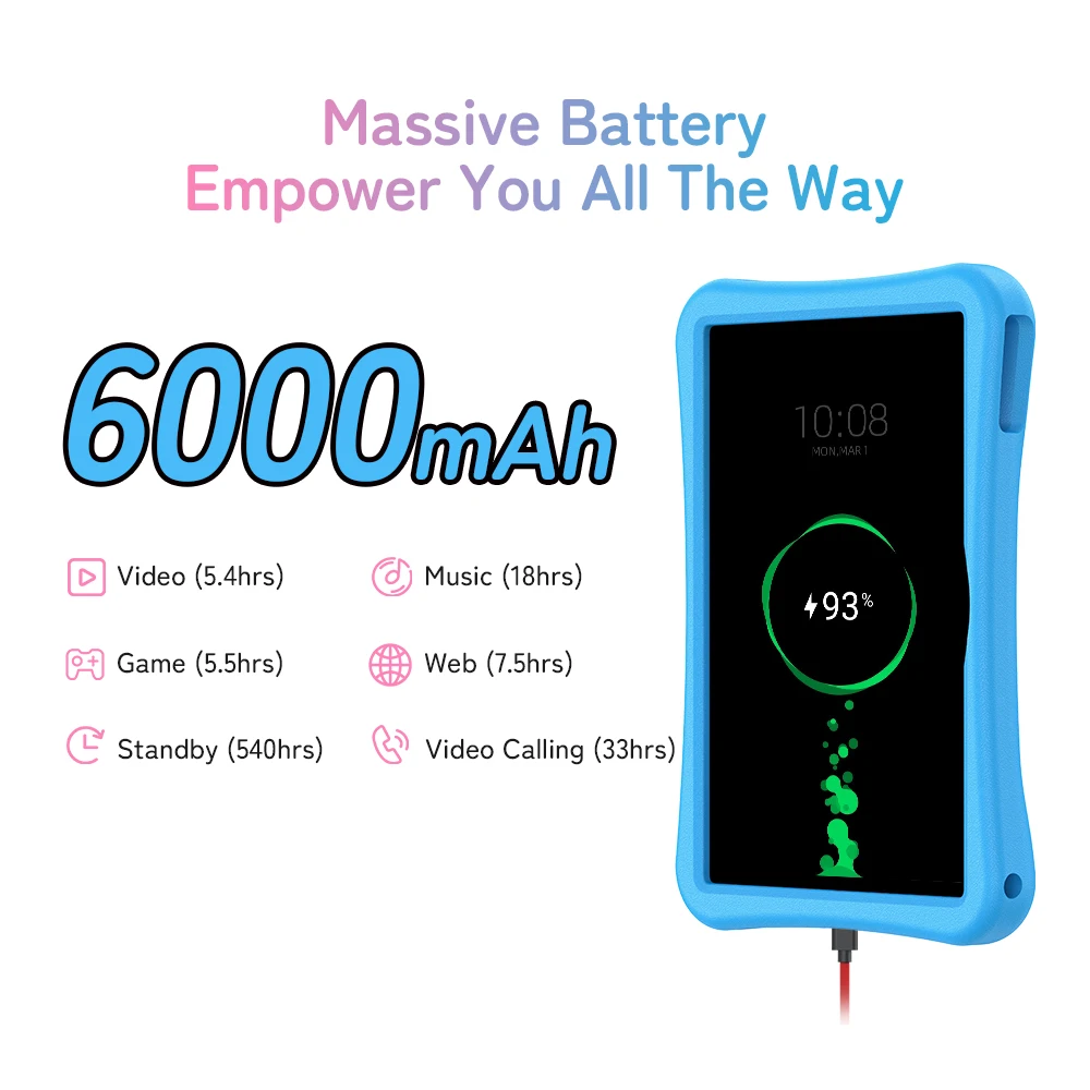 UMIDIGI G5 Tab Kids Tablet Android 13 10.1 Inch Quad Core Children Tablets For Learning 4+4GB 128GB 6000mAh EVA Protective Case 5