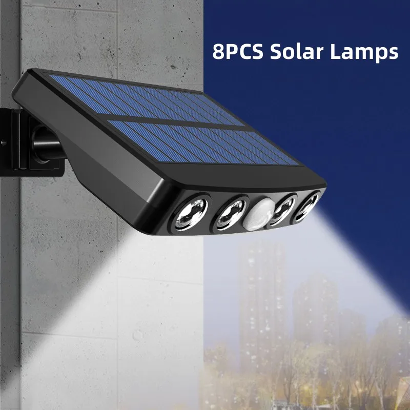 

1-8PCS LED Solar Lamp PIR Motion Sensing 3 Modes Outdoor Waterproof Simulation Monitoring Solar Lamps Garden Villa Garage Light