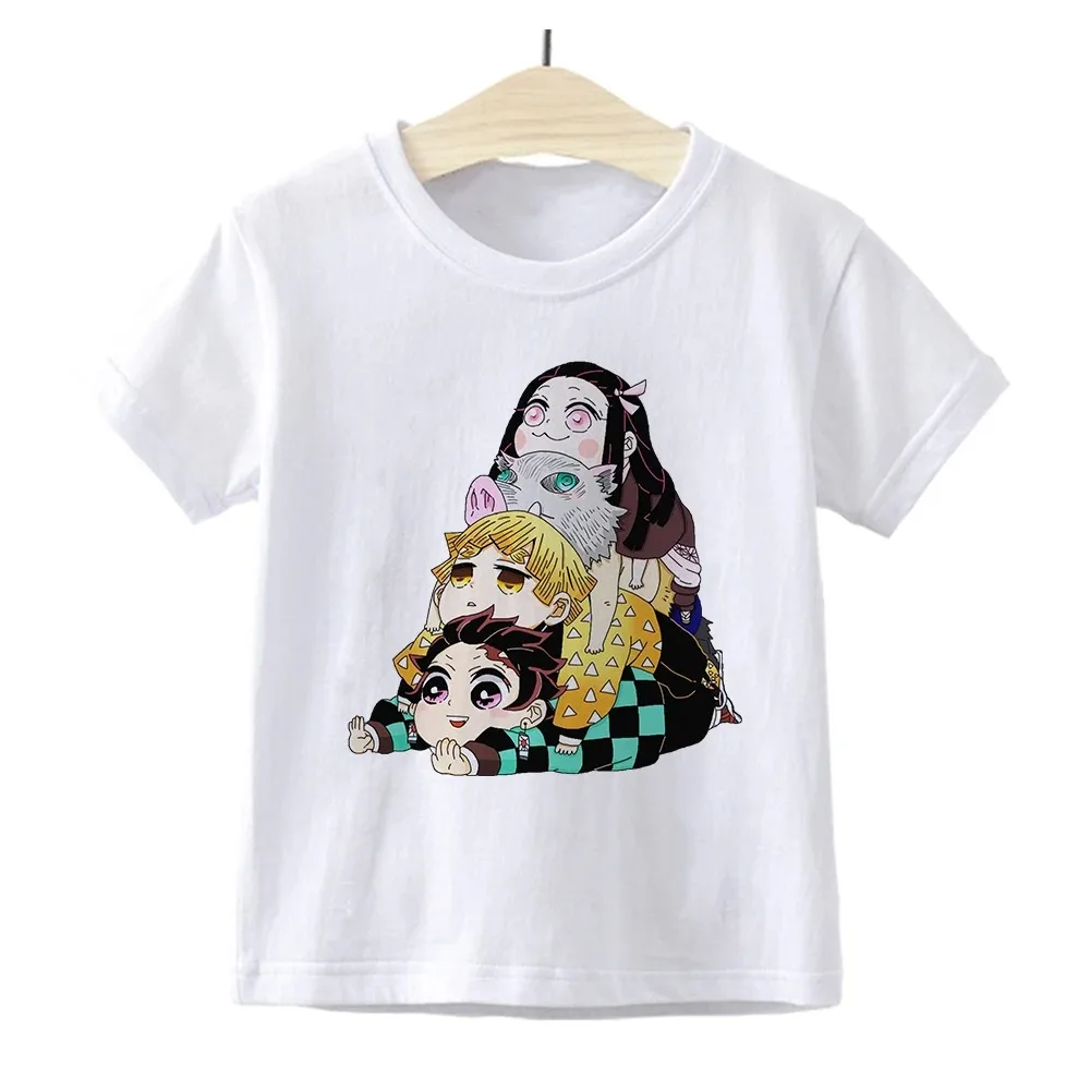 Kimetsu No Yaiba Shirt Boys Demon Slayer Anime T Shirt Fashion Japan Harajuku Children Ropa De Demon Slayer Tshirt for Kids Boys 3