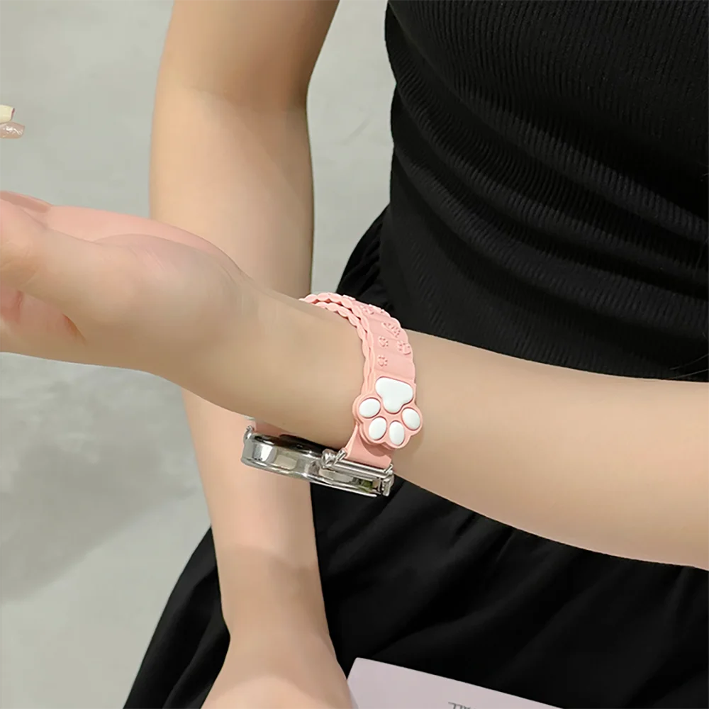 Charming 3D Cat Paw Magnetic Wristband - Korean Cute Slim Strap Bracelet