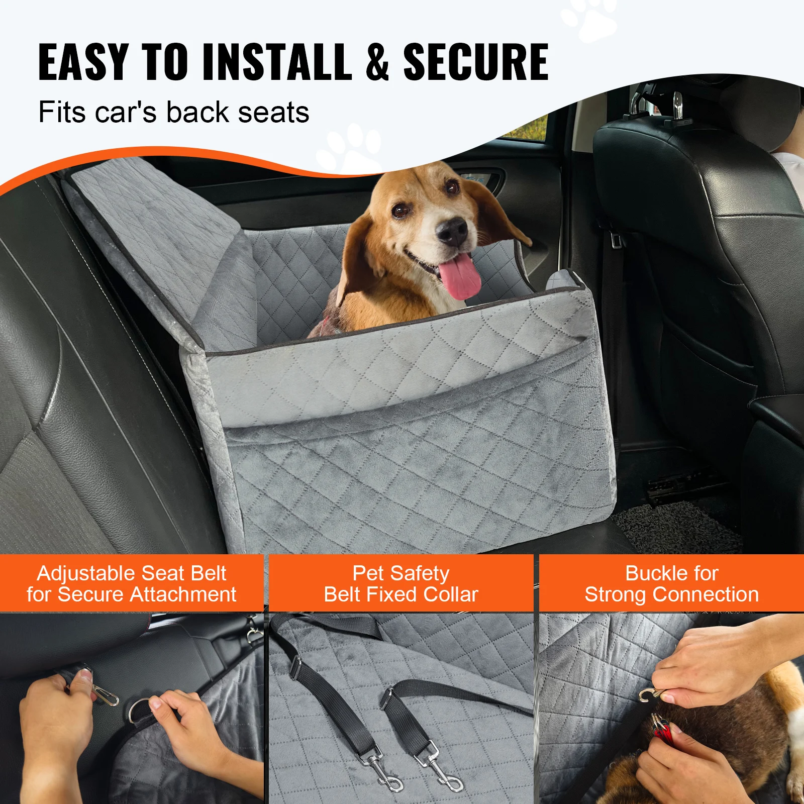 Dog Car Booster Seat for 55 lbs 4