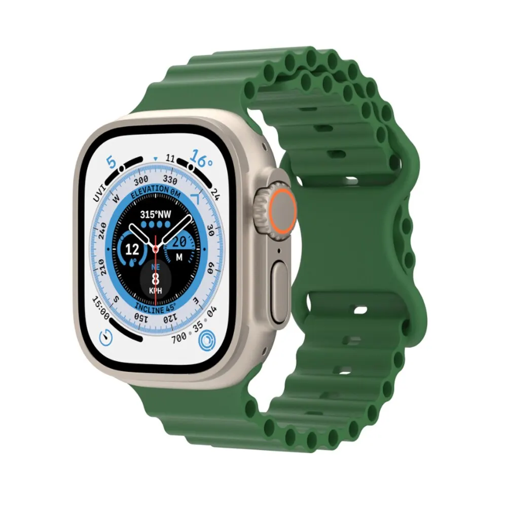for Apple Watch Ultra 1 2 49mm Ocean Silicone Strap for iwatch Series 9 8 7 6 42mm 44mm 45mm 49mm Breathable Bracelet Wristband 5