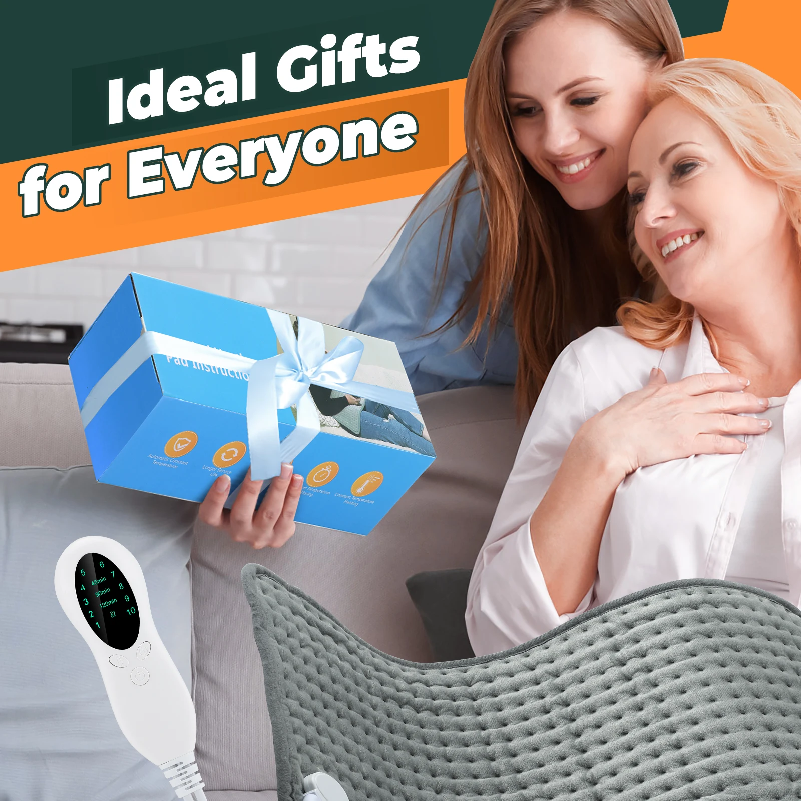 Electric Heating Pad 30*60cm Multifunctional Heating Blanket Cushion 10 Levels Temperature Body Back Warmer For Home Office Use