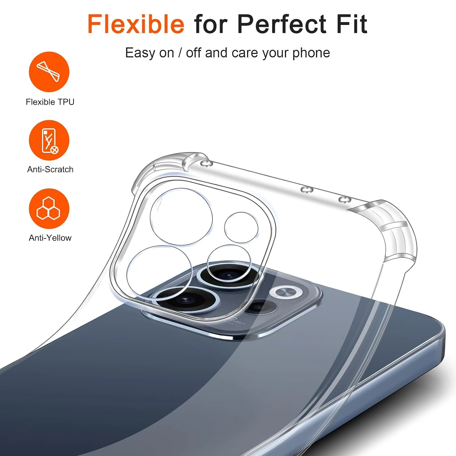 Four-Corners Shockproof Transparent TPU Protective Case
