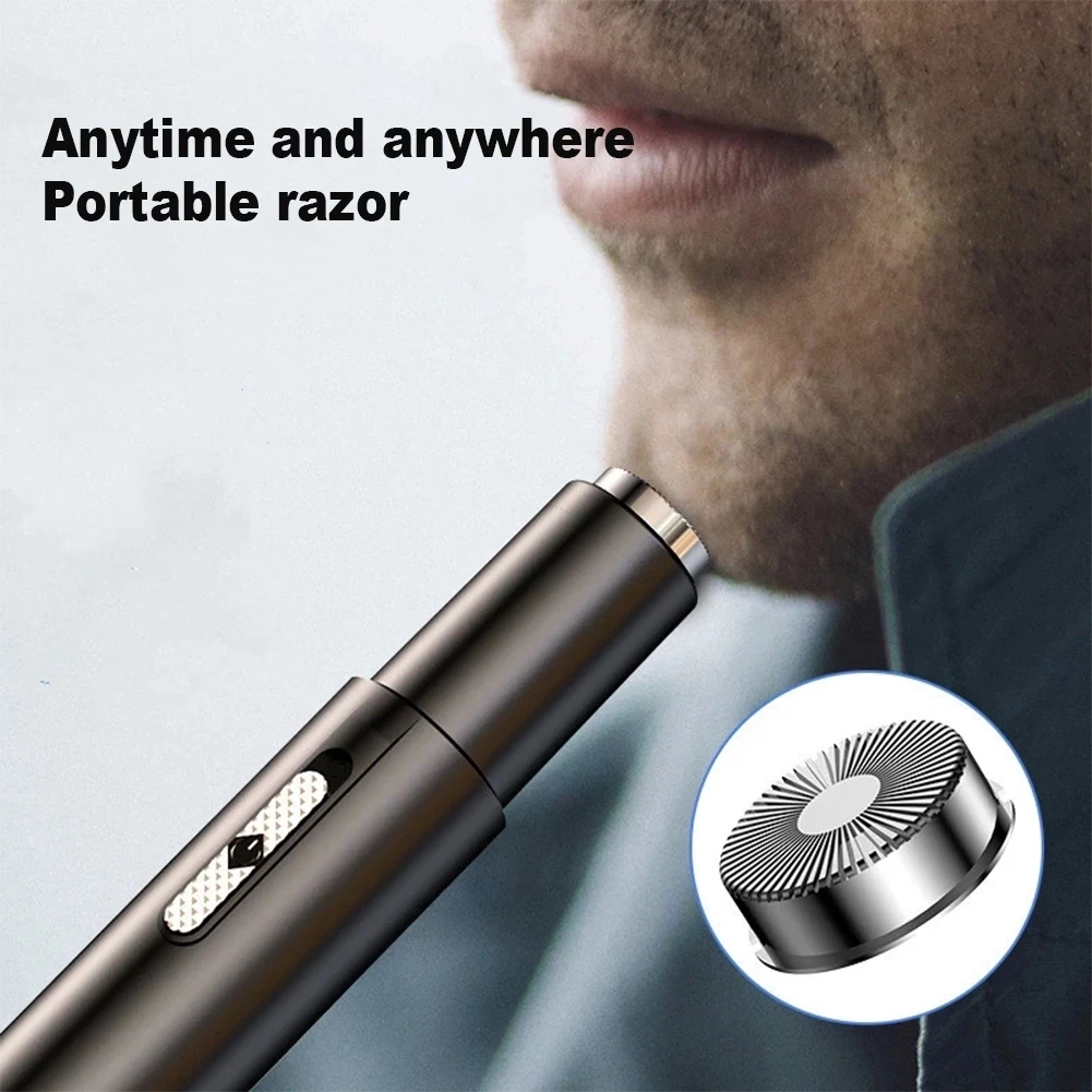 Portable Electric Ear Nose Hair Trimmer Washable Nose Trimmer Head + Shaver Head Hair Removal Shaving Tool USB Rechargeable 3
