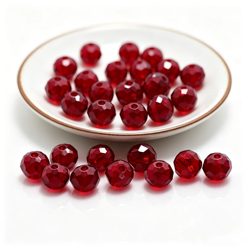 Dark Red Rondelle Glass Crystal Beads - DIY Jewelry Accessories