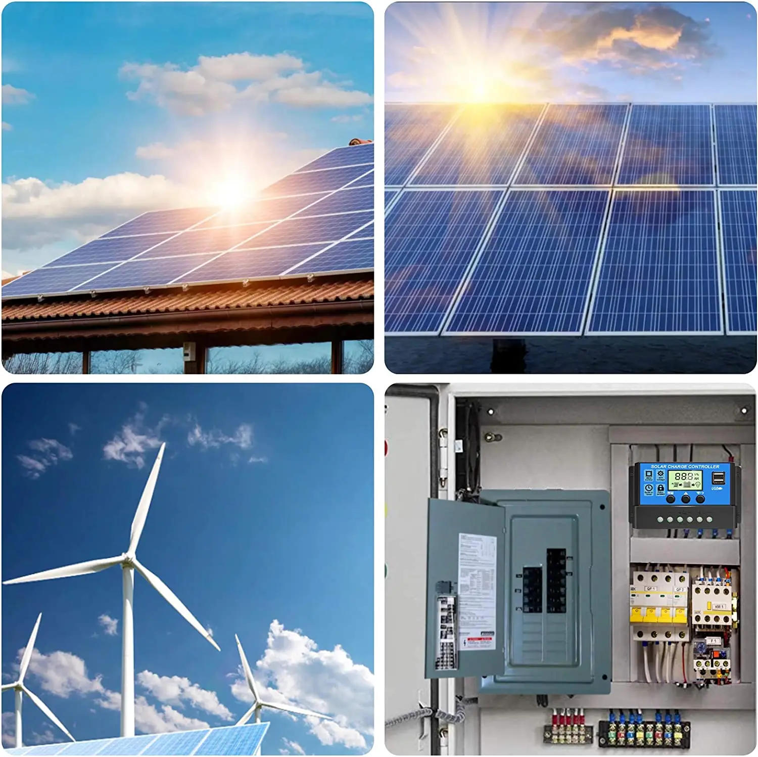 Description Picture 6 of itemSolar Charge Controller,12V/24V Solar Panel Regulator with Adjustable LCD Display Dual USB Port Timer Setting PWM Auto Parameter