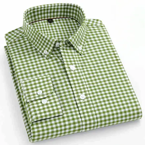 New In Shirt 100%Cotton Fashion Long Sleeve Shirts for Man Slim Fit Formal Plian Shirt Soft Casual Office Designer Plaid Clothes - Image 13