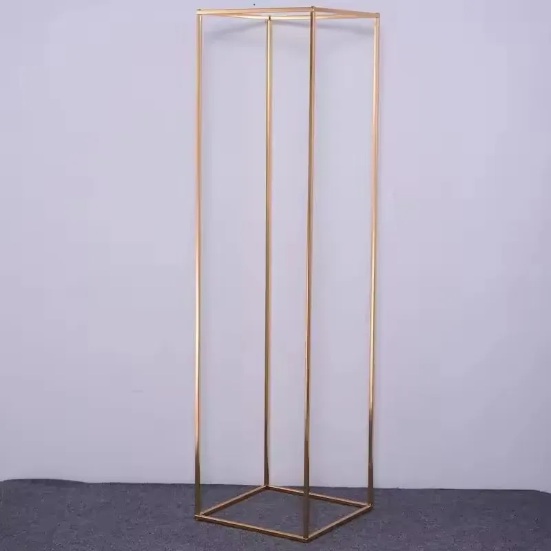 Wedding Arch Shiny Gold Iron Column, Plinth Ballon Arch, Birthday Stage Background, Booth Prop, Metal Square Frame