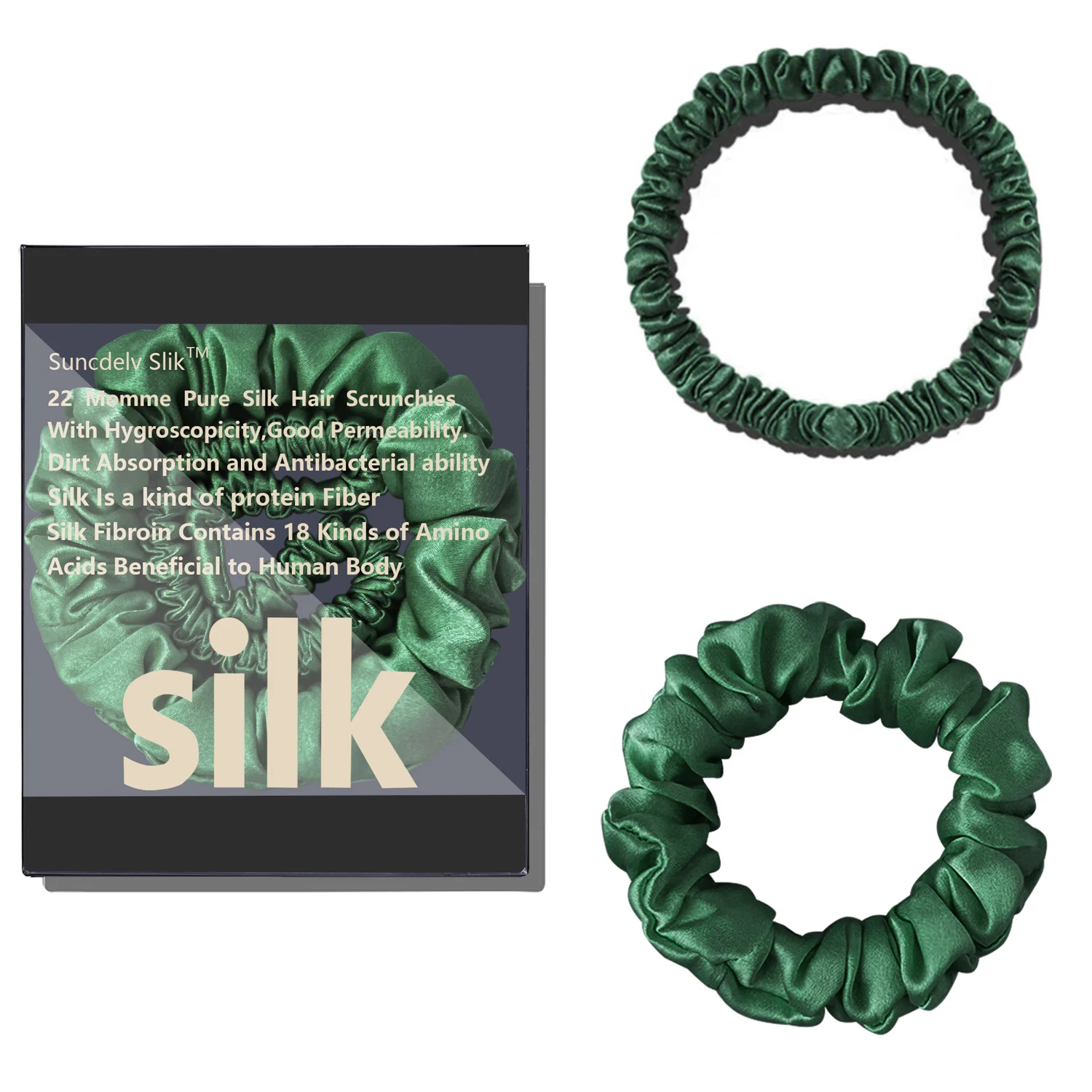 2PCS 100% Reine Maulbeerseide Haar Scrunchie Handgemachte Haarbänder Frauen Mädchen Haar Zubehör Natürliche einfarbig HairTies – Detail 12
