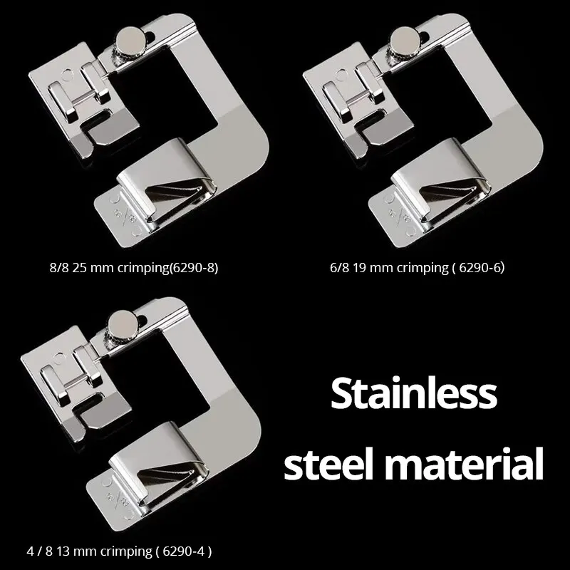 6pcs Rolled Hem Presser Foot, Sewing Machine Presser Foot Kit, Hemming Foot Set, 3pcs Wide Rolled Hem, 3pcs Narrow Hemmer Feet Fit for Brother Singer