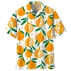 Lemon Pattern Aloha Shirts Men 3D Printed Tropical Fruits Short Sleeve Button Blouse Streetwear Oversized Lapel Hawaiian Shirt 3
